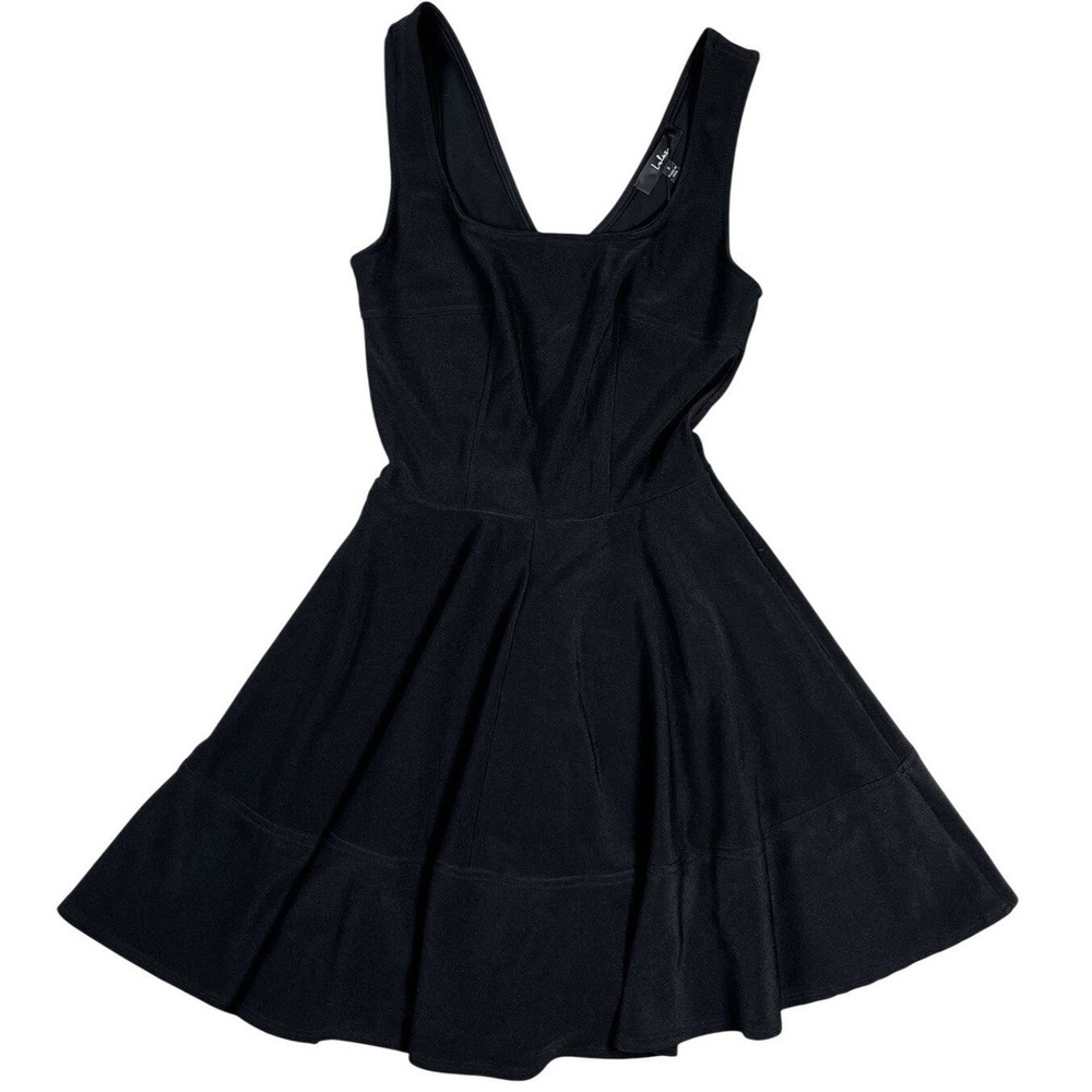 New Lulus Black Home Before Daylight Skater Dress Sz Small Square Neck Party NWT